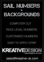  
All sail numbers and backgrounds are professionally computer-cut.
Made to order, complying with International rules and regulations for all racing classes: Raceboard, RSX, Techno, Formula Windsurfing and Formula Experience. 
The numbers are made and supplied on a pre spaced strip and are very easy to apply to sails. Characters can be customised to any size.  Click to go to website.